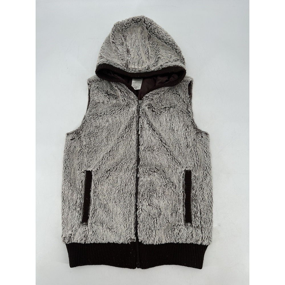 Patagonia‎ Conejo Furry High Pile Brown Fleece Women's Hoodie Vest Sz S Zip Up